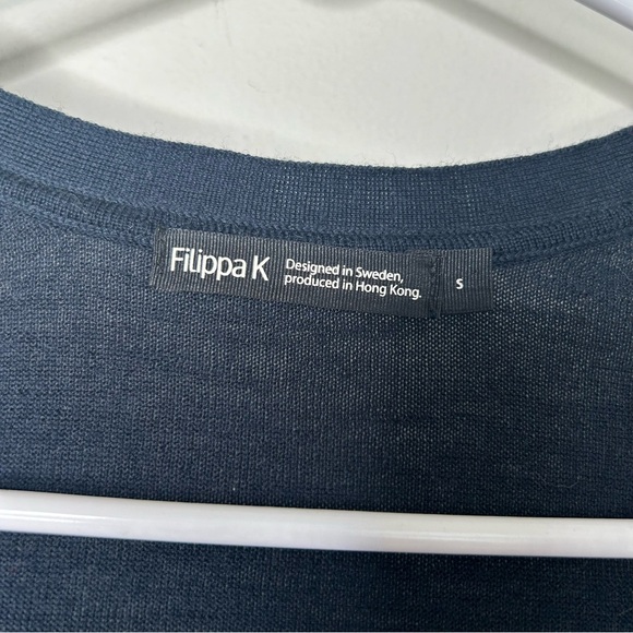 Filippa K Cardigan Extra Fine Merino Wool Knit Navy Blue Lightweight V-Neck S - Picture 5 of 11